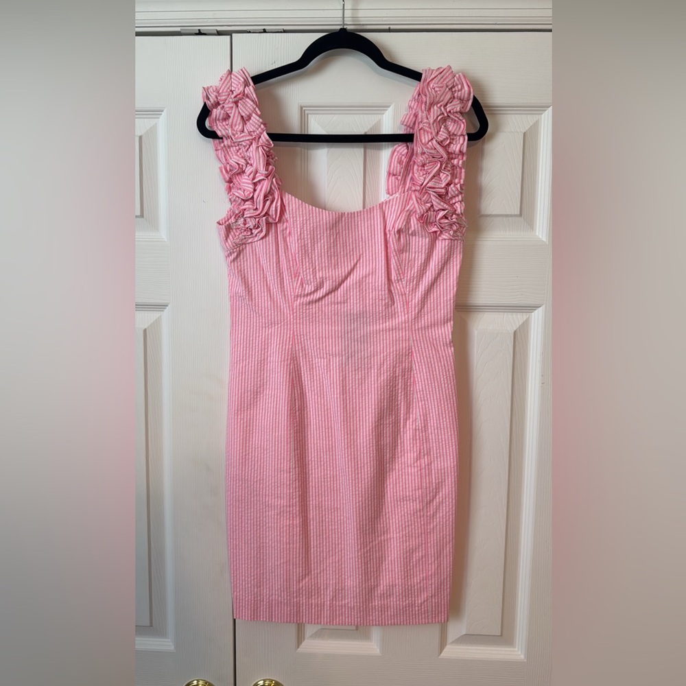 Lilly Pulitzer Seersucker Dress with Ruffle Straps Size 4 NWT